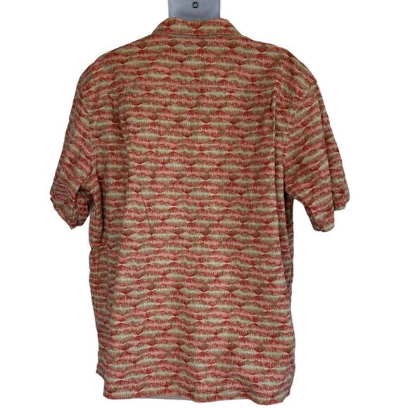 L.L. Bean Traditional Fit Button Up Shirt Size XL Red Tan - Picture 3 of 6